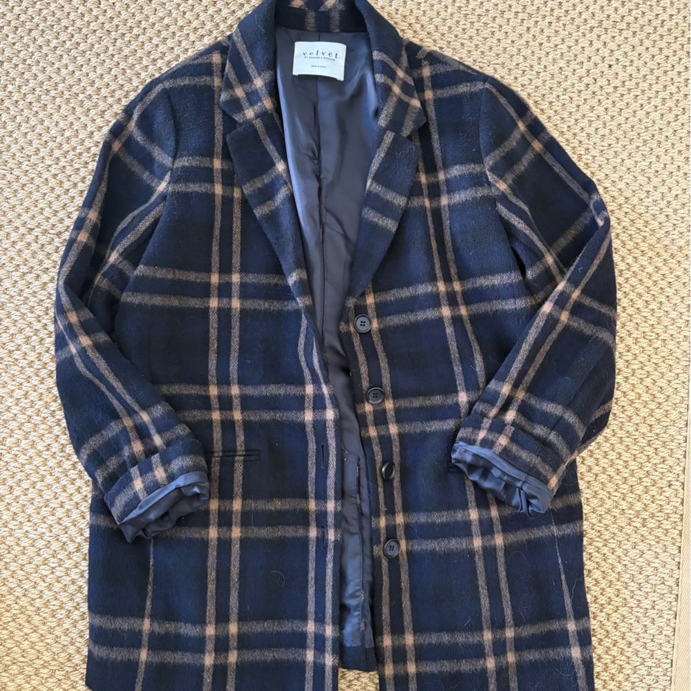Velvet by Graham and Spencer Aritzia plaid coat